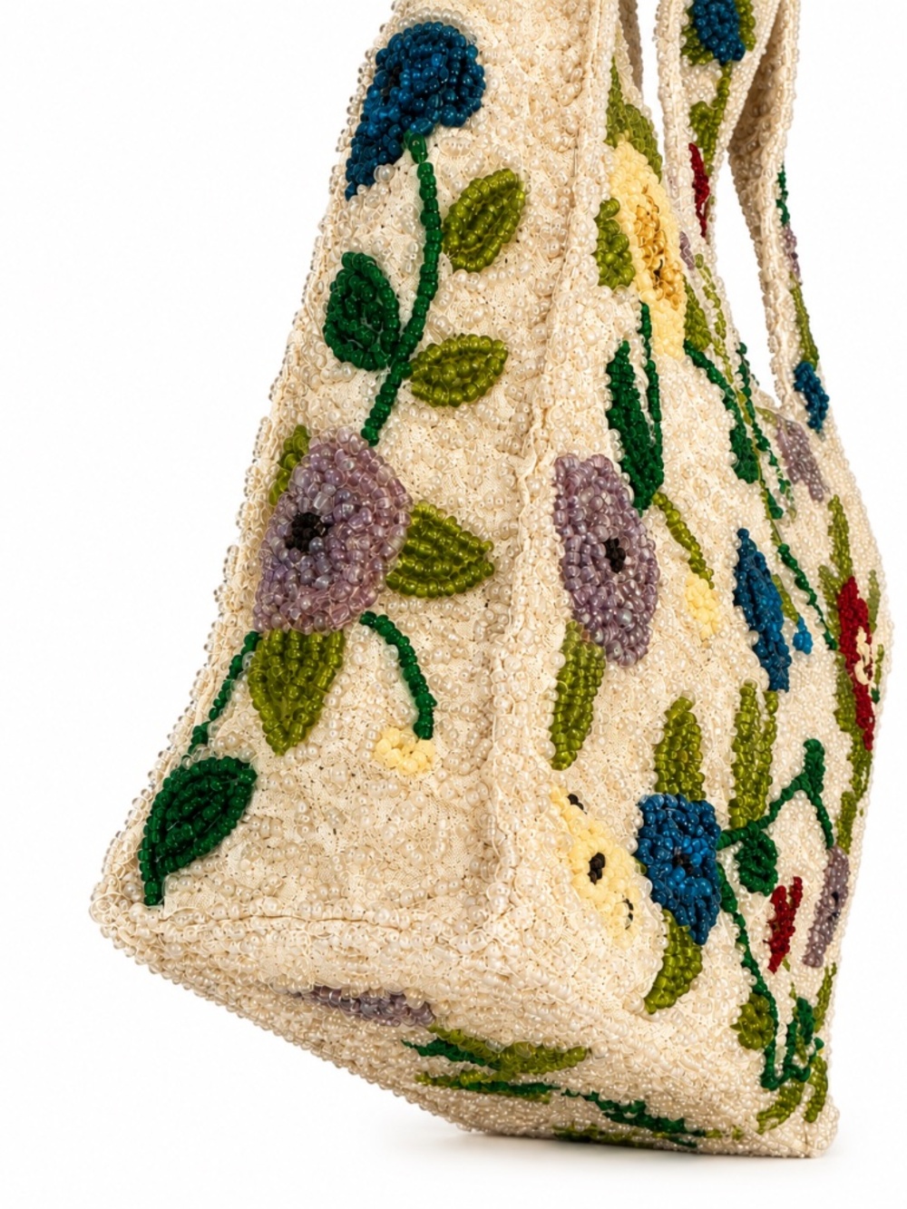 Vintage Pierre Urbach Beaded Floral Handbag Tote NWOT - Picture 6 of 8